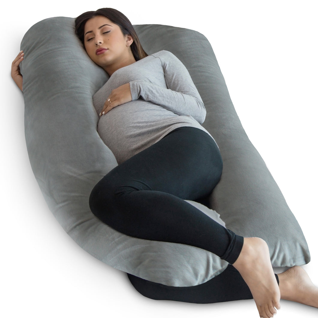 Pregnancy Women Pillow Case U-shape Maternity Cushion Cover (Grey) 
