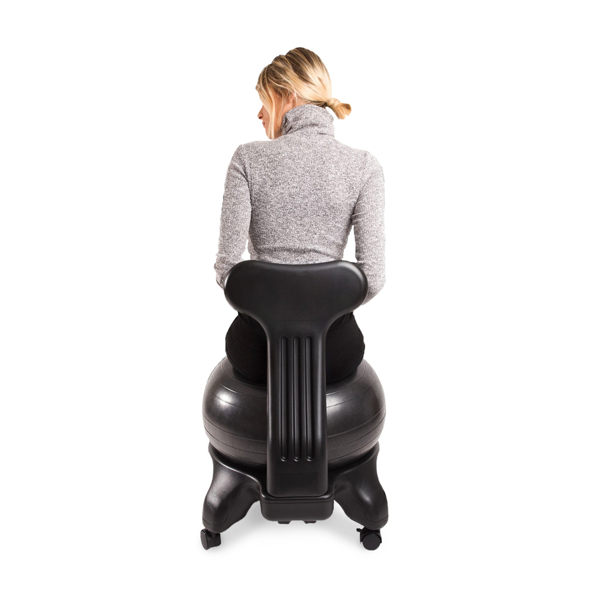 PharMeDoc Exercise Balance Ball Chair with Base & Back Support for